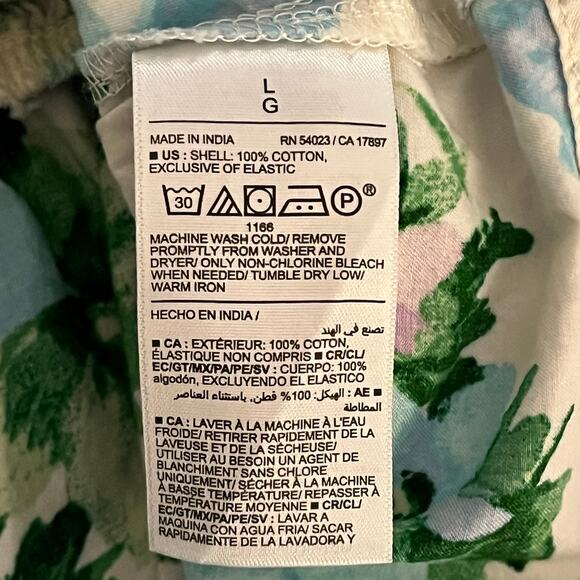 Old Navy Puff Sleeve White Floral SS Vee Trapeze Blouse Size Large - Picture 6 of 8